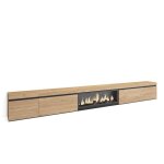 Meuble tv banc tl 368x35x45 feu lectrique xxl finition couleur chne rf3692