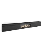 Meuble tv banc télé 368x35x45 feu électrique xxl noir rf3684 Meuble tv banc télé 368x35x45 feu électrique xxl noir rf3684