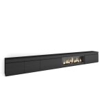 Meuble tv banc télé 368x35x45 feu électrique xxl noir rf3686 Meuble tv banc télé 368x35x45 feu électrique xxl noir rf3686