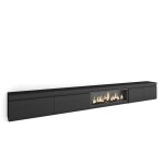 Meuble tv banc télé 368x35x45 feu électrique xxl noir rf3688 Meuble tv banc télé 368x35x45 feu électrique xxl noir rf3688