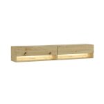 Meuble tv banc télé grand espace de rangement 180 led chêne rf3698 Meuble tv banc télé grand espace de rangement 180 led chêne rf3698