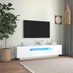 Meuble tv avec bandes led - usage intrieur - vidaxl - design - classique blanc 160x35x40cm eu25 x63050 ...
