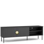 Meuble tv bas vidis style industriel noir pieds métal - l 160 x p 40 x h 54 cm Meuble tv bas vidis style industriel noir pieds métal - l 160 x p 40 x h 54 cm