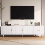 Meuble tv blanc avec 3 portes et 2 tiroirs 170 x 36 x 55 cm meuble tv de salon avec pieds dorés et pieds ... Meuble tv blanc avec 3 portes et 2 tiroirs 170 x 36 x 55 cm meuble tv de salon avec pieds dorés et pieds ...