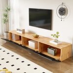 Meuble tv bois 180x35x30cm avec éclairage led et surface brillante meuble tv mural avec rangement meuble ... Meuble tv bois 180x35x30cm avec éclairage led et surface brillante meuble tv mural avec rangement meuble ...