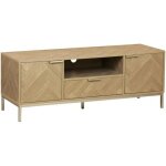 Meuble tv dcor chevrons effet bois 2 portes 1 tiroir 120cm budapest