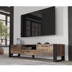 Meuble tv buffet nuka 200 cm ch�ne grange sur pied