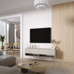 Meuble tv - cachemire - 140 cm - mural - design contemporain - pratique