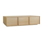 Meuble tv d�cor bois 3 portes naturel 180cm l 180 x p 43 x h 45cm - kuba