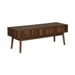 Meuble tv décor bois de noyer. 2 portes coulissantes l 115 x l 40 x h 48cm - linear Meuble tv décor bois de noyer. 2 portes coulissantes l 115 x l 40 x h 48cm - linear