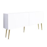 Meuble tv - 170 cm - blanc mat - pieds dors - 2 portes