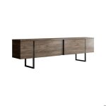 Meuble tv dgridell - dmora - mlamine - noyer noir 180x34. 5h50 cm