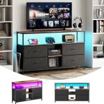 Meuble tv avec �clairage led et 4 tiroirs support tv meuble multim�diaconsole tvmeuble tv pour salon ...