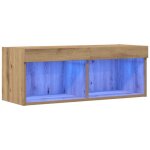 Meuble tv - �clairage led - artisan ch�ne 80x30x30cm armoire multim�dia / buffet salon aspect elegant ...