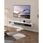 Meuble tv flottant - vevor - 140 cm - console multim�dia murale avec passe - c�bles - pour lecteur dvd ...