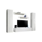 Meuble tv fly a1 design coloris blanc brillant. meuble suspendu moderne et tendance pour votre salon. ...