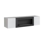 Meuble tv fly avec cheminée bio - éthanol intégrée ? noir et blanc ? design moderne Meuble tv fly avec cheminée bio - éthanol intégrée ? noir et blanc ? design moderne