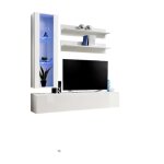 Meuble tv fly h2 design coloris blanc brillant. meuble suspendu moderne et tendance pour votre salon. ...