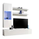 Meuble tv fly h3 design coloris blanc brillant. meuble suspendu moderne et tendance pour votre salon. ...