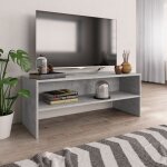 Meuble tv - vidaxl - 100x40x40 cm - bois ding�nierie - gris b�ton - design contemporain