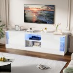 Meuble tv haut brillant - 176 x 38 x 50 cm - armoire tv led - 2 portes 2 compartiments - pour téléviseurs ... Meuble tv haut brillant - 176 x 38 x 50 cm - armoire tv led - 2 portes 2 compartiments - pour téléviseurs ...