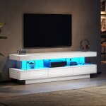 Meuble tv haute brillanc avec 3 compartiments en verre éclairage led contrôle par app connexion bluetooth ... Meuble tv haute brillanc avec 3 compartiments en verre éclairage led contrôle par app connexion bluetooth ...
