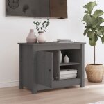 Meuble tv / hi - fi - mango - gris 70x365x52 cm - bois de pin massif m1241