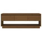Meuble tv / hi - fi - mango - marron miel - 1105x34x40 cm - bois de pin massif m2071