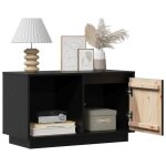 Meuble tv / hi - fi - mango - noir 74x35x44 cm - bois de pin massif m182