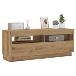 Meuble tv / meuble hifi - cloud - avec lumi�res led - ch�ne artisanal - bois ding�nierie s102