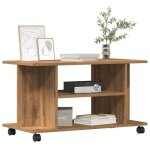 Meuble tv / meuble hifi - cloud - roulettes chne artisanal - 80x40x45 cm bois ingnierie s90