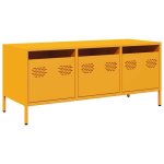 Meuble tv jaune moutarde banc tv meuble de rangement 1015x39x435 cm acier lamin  froid chy23242326