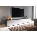 Meuble tv - kane - 180 cm - matera / blanc brillant - avec led Meuble tv - kane - 180 cm - matera / blanc brillant - avec led