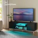 Meuble tv led 140 cm havenlyhome support tv avec 2 portes et 2 etagères pour télévision jusquà 65 pour ... Meuble tv led 140 cm havenlyhome support tv avec 2 portes et 2 etagères pour télévision jusquà 65 pour ...