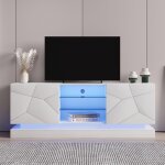 Meuble tv led 160x38. 5x60cm - moderne meuble tl - 2 portes et des sparations rglables - meuble de ...