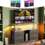 Meuble tv led avec 4 tiroirs 2 �tag�res de rangement cadre en acier 108 x 29. 8 x 76. 8 cm banc tv support ...