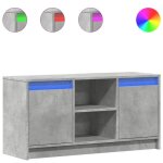 Meuble tv avec led banc tv meuble de rangement gris bton 100x34x50 cm bois dingnierie chy25493125