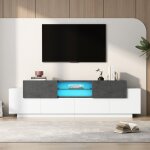 Meuble tv led moderne buffet bas avec tagres verre rangement multimdia gaming pour tv 80 / 75 / 70 ...