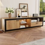 Meuble tv led - nalookamic - clairage rgb - 160x40x50 cm - finition chne