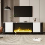 Meuble tv - lowboard avec effet de flamme de chemine lectrique - pas de fonction de chauffage - haute ...