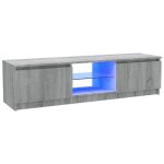 Meuble tv avec lumires led colores banc tv meuble de rangement sonoma gris 120x30x355 cm chy38768664 ...