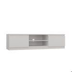 Meuble tv malmo 140 cm blanc - 2 armoires latrales fermes - design moderne