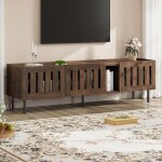 Meuble tv minimaliste meuble bas de salon finition en placage de noyer design ajour� adapt� aux t�l�viseurs ...