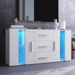Meuble tv moderne blanc brillant à led - commode à 2 portes et 3 tiroirs - meuble bas pour salon et salle ... Meuble tv moderne blanc brillant à led - commode à 2 portes et 3 tiroirs - meuble bas pour salon et salle ...