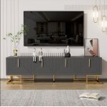 Meuble tv moderne gris - 4 portes - armoires de rangement - buffet bas de chambre - 170x40x45. 5cm - ... Meuble tv moderne gris - 4 portes - armoires de rangement - buffet bas de chambre - 170x40x45. 5cm - ...