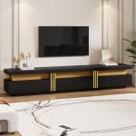 Meuble tv moderne avec imitation marbre commode tv avec 3 tiroirs pour t�l�visions max 90 pouces 200x40x42 ...