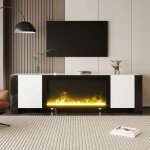 Meuble tv moderne lowboard avec effet de flamme de chemin�e �lectrique pas de fonction de chauffage haute ...