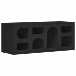Meuble tv moderne - vidaxl - noir - 100x35x40 cm - bois ding�nierie - 7 �tag�res - assemblage requis