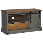 Meuble tv multi - rangements - halden porte coulissante gris 110x40x60cm bois massif armoire multimédia ... Meuble tv multi - rangements - halden porte coulissante gris 110x40x60cm bois massif armoire multimédia ...