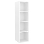 Meuble tv multi - rangements - mural blanc 37x37x1425cm bois d?ing�nierie armoire multim�dia / buffet ...